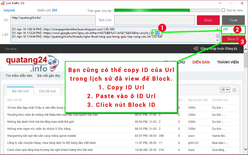 Hướng dẫn chặn Url xấu - Live Traffic